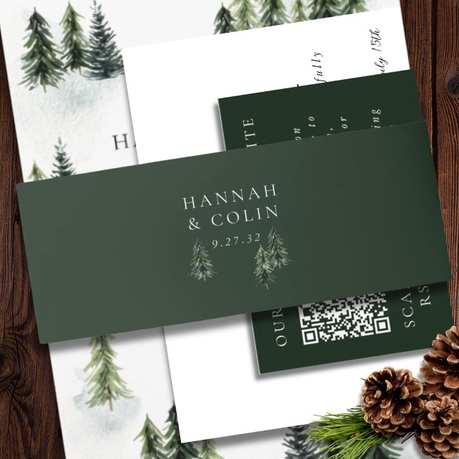 Cintas Para Invitaciones Evergreen Mountain Glen Blanco Verde Negro (Subido por el creador)