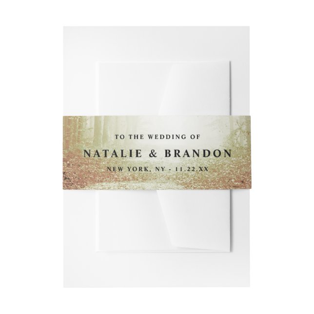 Cintas Para Invitaciones Evermore | Bosque lechero encantado | Boda Amber (Anverso Ejemplo)