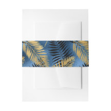 Exótico Azul y Dorado Tropical