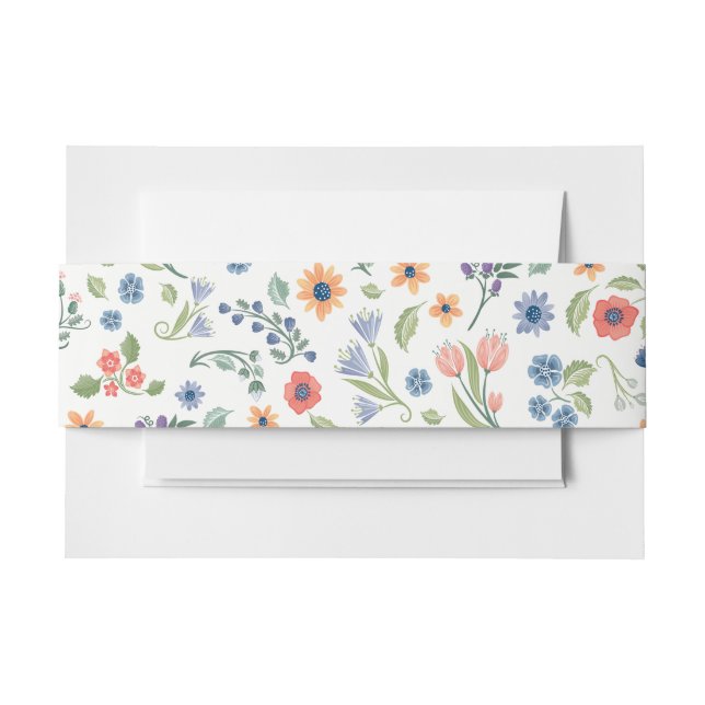 Cintas Para Invitaciones Faja de flores de amor (Anverso Ejemplo)