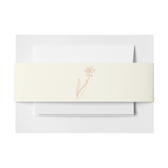 Cintas Para Invitaciones faja de vientre de boda con narcisos (Anverso Ejemplo)