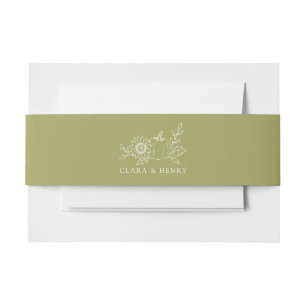 Cintas Para Invitaciones Faja de Vientre de Boda de Girasol Calabaza Verde