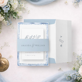 Cintas Para Invitaciones Faja de Vientre para Boda Azul Polvoriento
