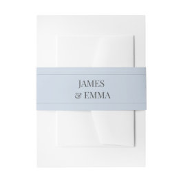 Cintas Para Invitaciones Faja Minimalista para Boda | Azul Opaco