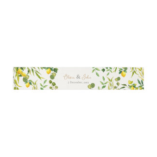 Cintas Para Invitaciones Faja para Invitación de Boda con Acuarela de Limón
