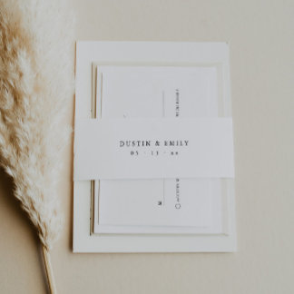 Cintas Para Invitaciones Faja para Invitación de Boda Moderna y Elegante