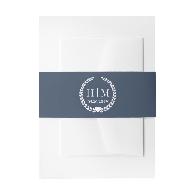 Cintas Para Invitaciones Faja Simple Moderna y Fría Azul Profundo para Invi (Anverso Ejemplo)
