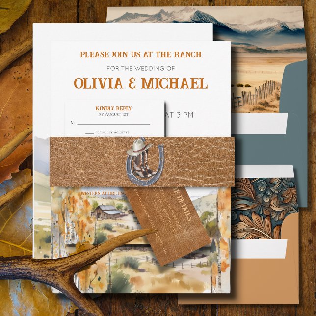 Cintas Para Invitaciones Faja ventral de invitación de rancho occidental (Subido por el creador)