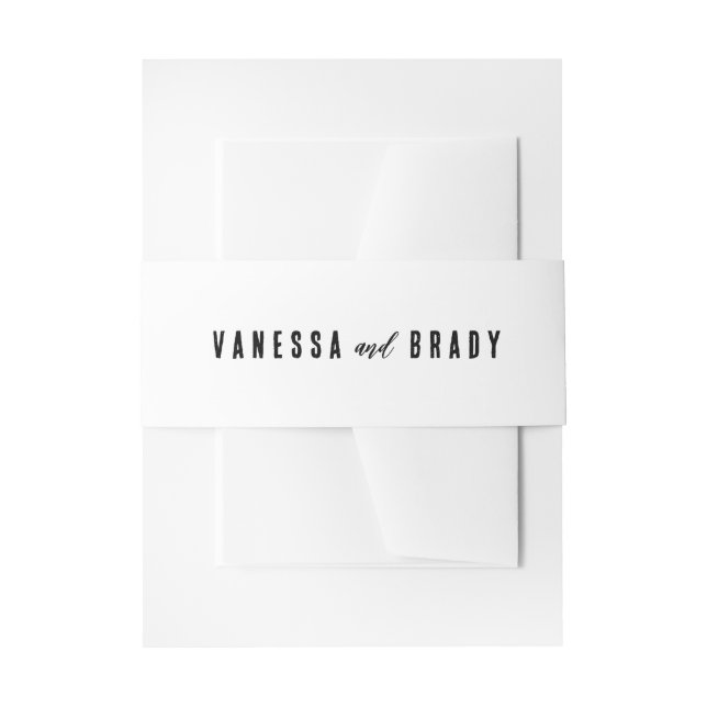 Cintas Para Invitaciones Faja Vientre Minimalista Moderna Simple (Anverso Ejemplo)