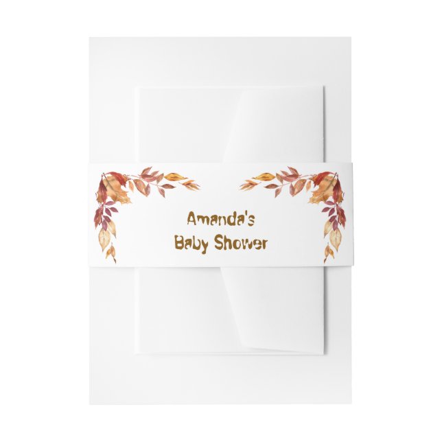Cintas Para Invitaciones Fall boho Rustic Baby Shower (Anverso Ejemplo)