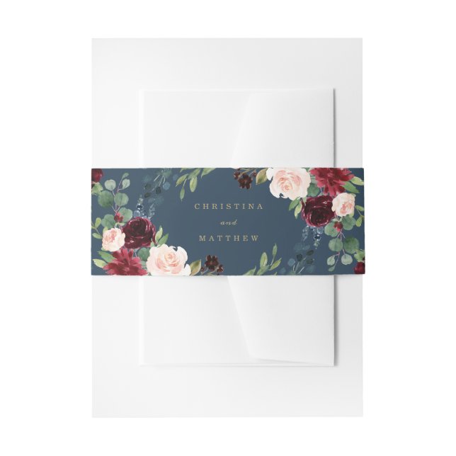 Cintas Para Invitaciones Fall Elegance Boda Bellyband (Anverso Ejemplo)
