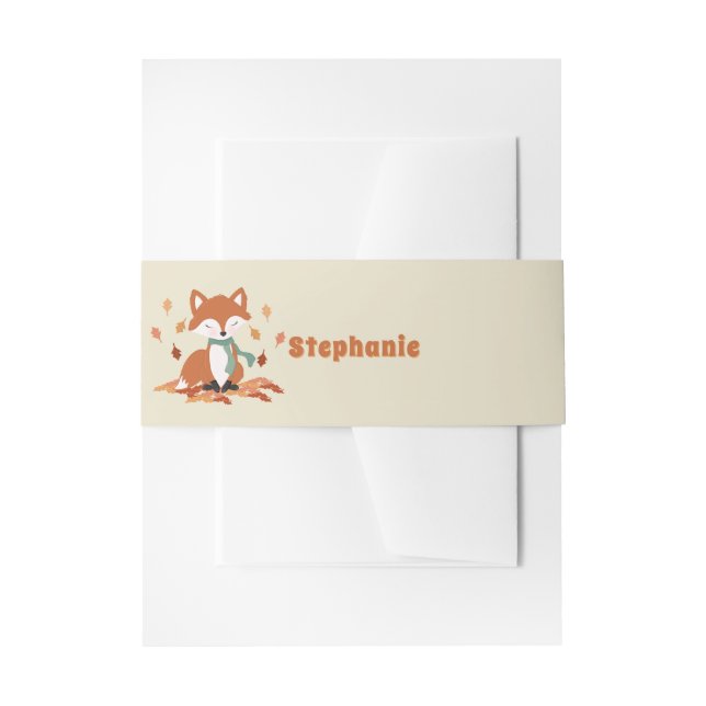 Cintas Para Invitaciones Fall Fox Woodland Birthday (Anverso Ejemplo)