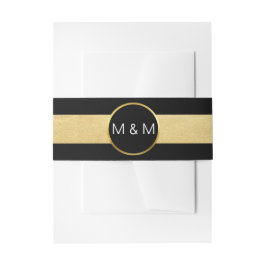 Cintas Para Invitaciones Falsa boda negra elegante personalizada del