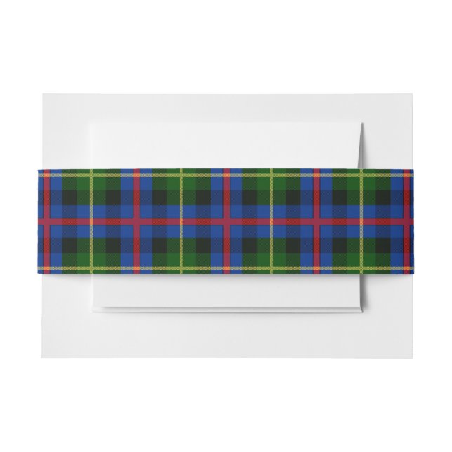 Cintas Para Invitaciones Farquharson Scottish Tartan Belly Band (Anverso Ejemplo)