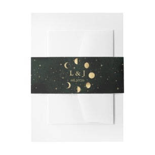 Cintas Para Invitaciones Fases celestes en la luna Banda Belly Boda Esmeral