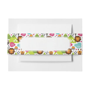 Cintas Para Invitaciones fauna retra del león del safari de los niños