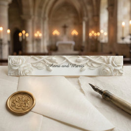 Cintas Para Invitaciones Faux Carved Plaster Relief Ivory Floral