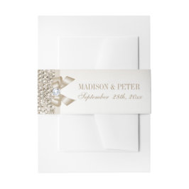 Cintas Para Invitaciones Faux Champagne Sequins Bow Boda