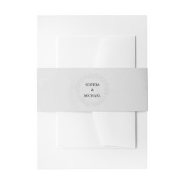 Cintas Para Invitaciones Faux Embossed White Roses Wedding 