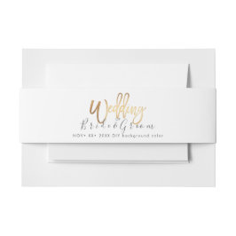 Cintas Para Invitaciones Faux Gold Modern Script Boda