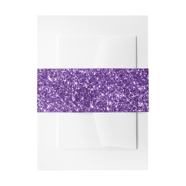 Cintas Para Invitaciones Faux Royal Purple Purpurina (Anverso Ejemplo)