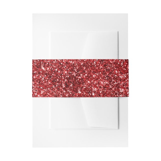 Cintas Para Invitaciones Faux Ruby Red Purpurina (Anverso Ejemplo)