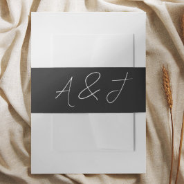 Cintas Para Invitaciones Favores de la boda negra contemporánea