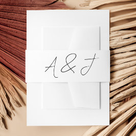 Cintas Para Invitaciones Favores de la boda negra contemporánea