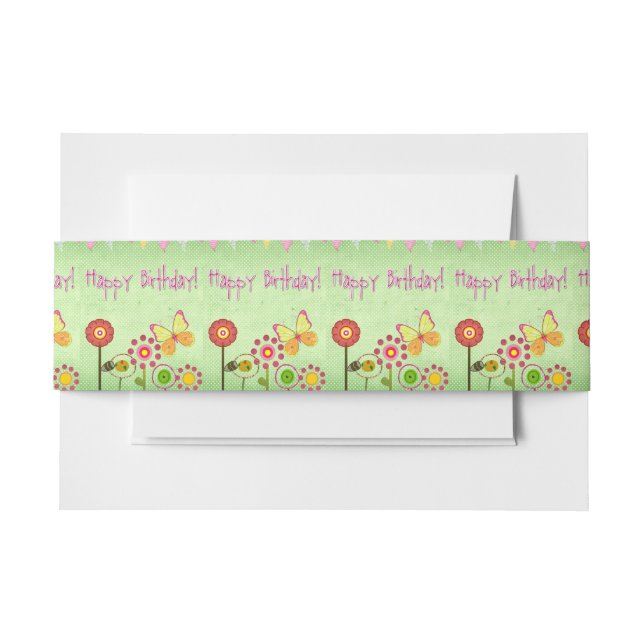 Cintas Para Invitaciones Feliz cumpleaños (Anverso Ejemplo)