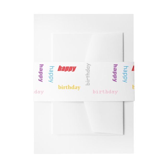 Cintas Para Invitaciones Feliz cumpleaños (Anverso Ejemplo)