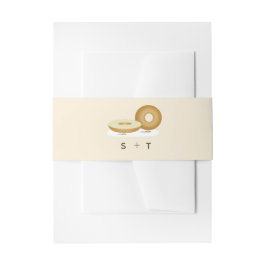 Cintas Para Invitaciones Feliz Ilustracion Bagel Boda Crema Marrón Blanco