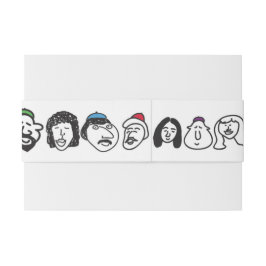 Cintas Para Invitaciones FELIZ ROSTRO Bat Mitzvah Envelope Wrand