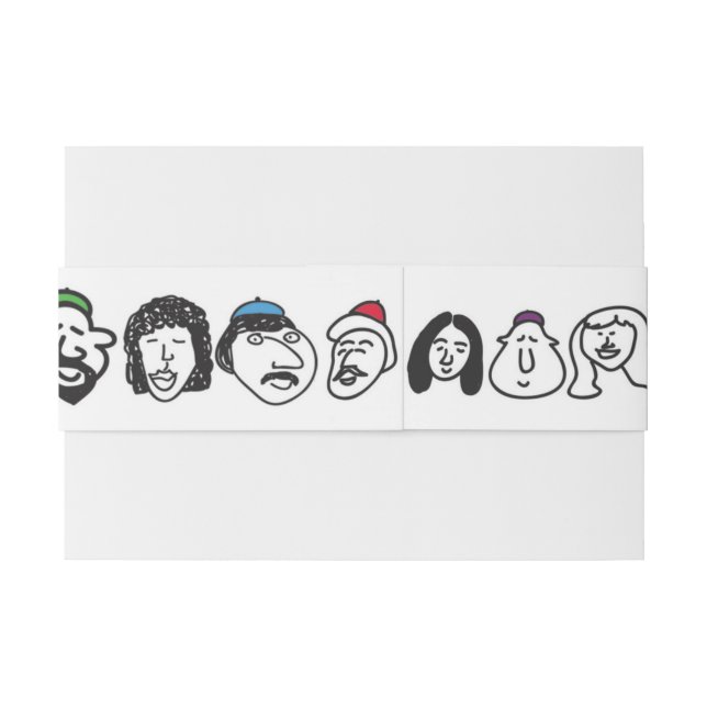 Cintas Para Invitaciones FELIZ ROSTRO Bat Mitzvah Envelope Wrand (Reverso ejemplo)