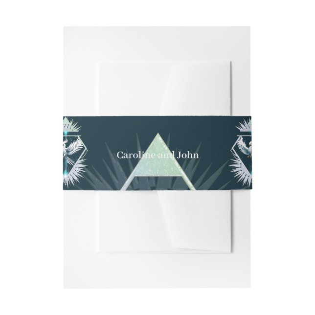 Cintas Para Invitaciones Fénix de fantasía blanca maravillosa. (Anverso Ejemplo)