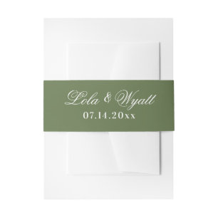 Cintas Para Invitaciones Fern Green Elegant Wedding