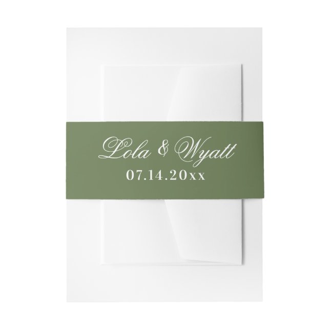 Cintas Para Invitaciones Fern Green Elegant Wedding (Anverso Ejemplo)