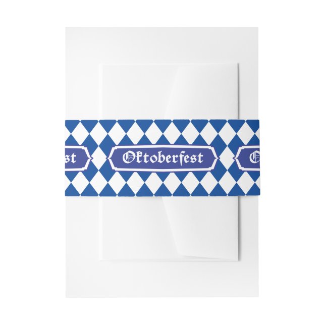 Cintas Para Invitaciones Festival de cerveza OKTOBERFEST Bandera bávara azu (Anverso Ejemplo)