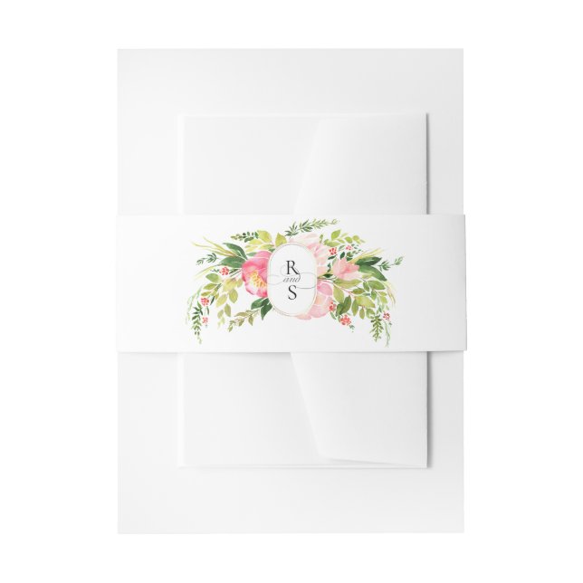 Cintas Para Invitaciones Festive Bright Pink Orange Flowers Wedding (Anverso Ejemplo)