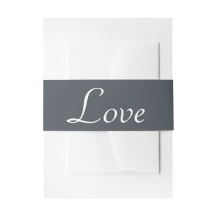 Cintas Para Invitaciones Fiesta de Boda de Amor Gris Pizarra y Blanco