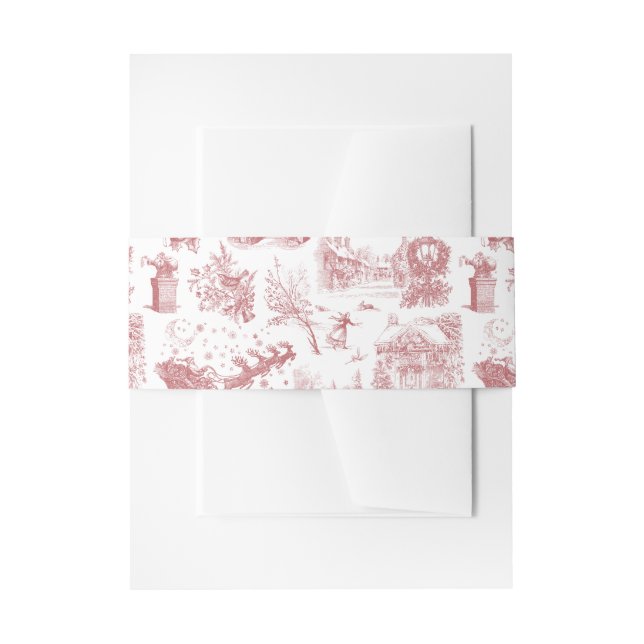 Cintas Para Invitaciones Fiesta de Navidad Chinoiserie (Anverso Ejemplo)