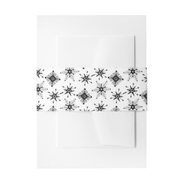 Cintas Para Invitaciones Fiesta de Navidad Copos de Nieve Negros Patrón