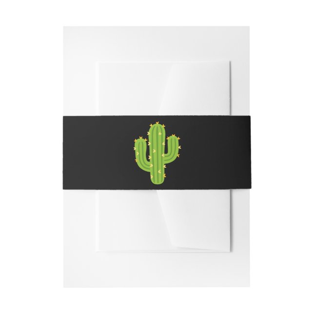 Cintas Para Invitaciones Fiesta del Cactus de Corazón Amarillo Amor  (Anverso Ejemplo)
