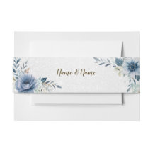 Fiesta Dusty Blue Watercolor Flores Plateadas Bril