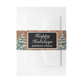 Cintas Para Invitaciones Fiesta feliz de vacaciones del bosque de madera de