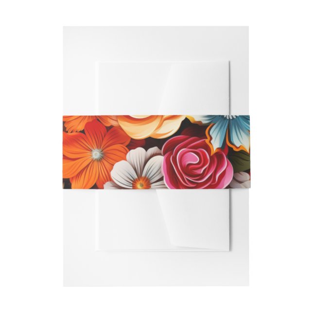 Cintas Para Invitaciones Fiesta Floral (Anverso Ejemplo)