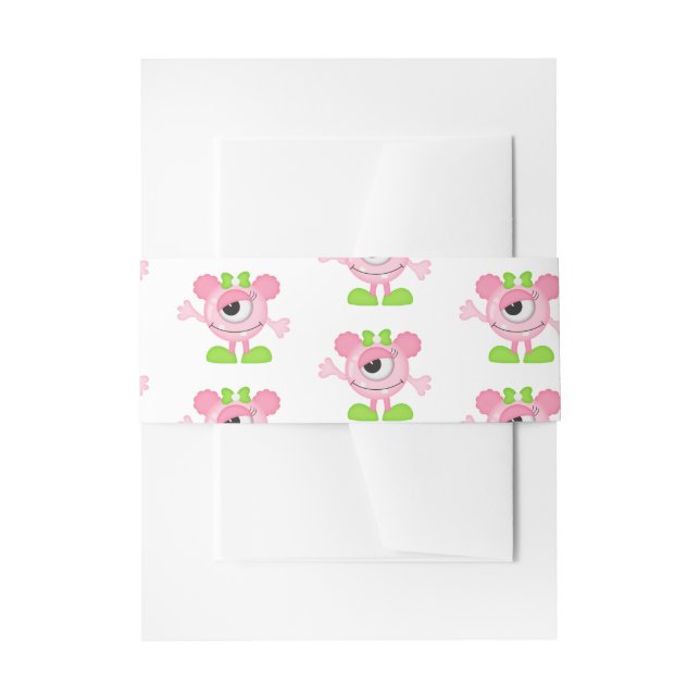 Cintas Para Invitaciones Fiesta temática de la Pequeña Niña Monstrua (Anverso Ejemplo)