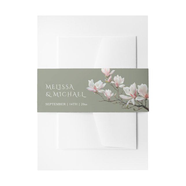 Cintas Para Invitaciones Fine Art Magnolia Wedding  (Anverso Ejemplo)