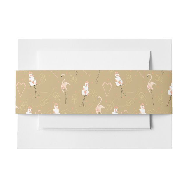 Cintas Para Invitaciones Flamingo Boda Multi-horizontal (Anverso Ejemplo)