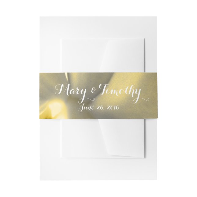 Cintas Para Invitaciones Flor artística en tonos amarillos - Boda (Anverso Ejemplo)