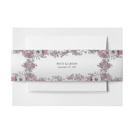 Cintas Para Invitaciones Flor blanca rosada plateada